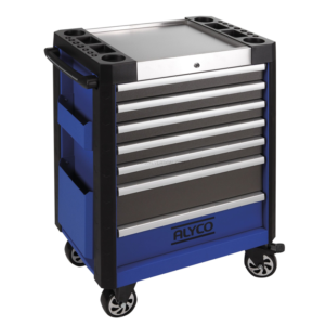 Carro de Ferramentas Reforçado ALYCO 7 Gavetas Bandeja Inox 400kg 295L